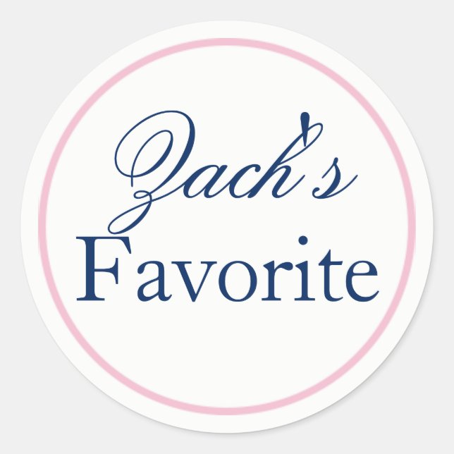 His Favorite Groom Wedding Sticker Blush Pink/Navy (Front)