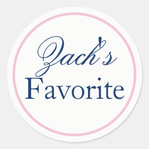 His Favorite Groom Wedding Sticker Blush Pink/Navy