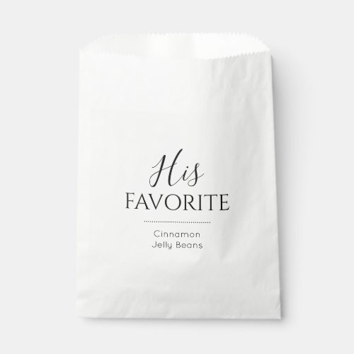 His Favorite Grooms Choice Wedding Snack Favor Bag