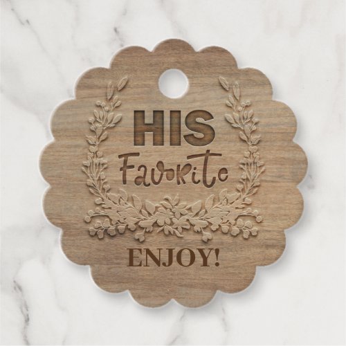 His Favorite Rustic Wood Favor Tags