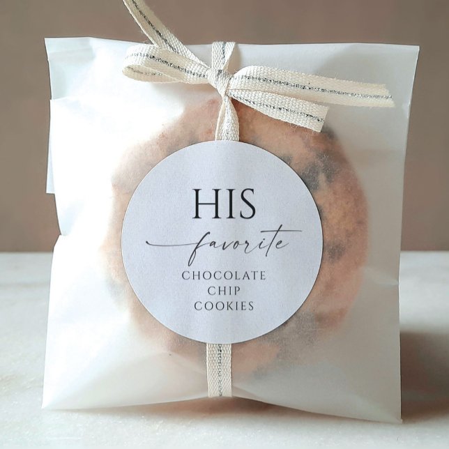 His Favorite Wedding Favor Editable Round Stickers (Creator Uploaded)