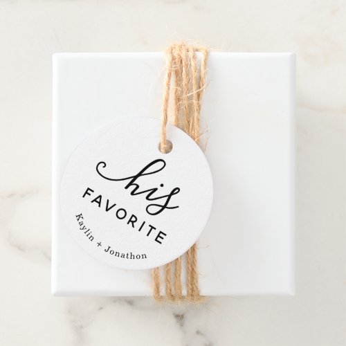 His Favorite Wedding Favor Tags