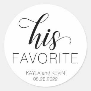 His Favorite Wedding Favors Sticker