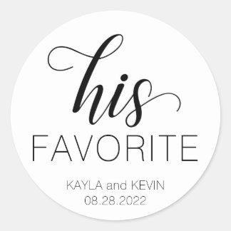 His Favorite Wedding Favors Sticker