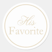 His Favorite Wedding Sticker Beige Ivory Khaki