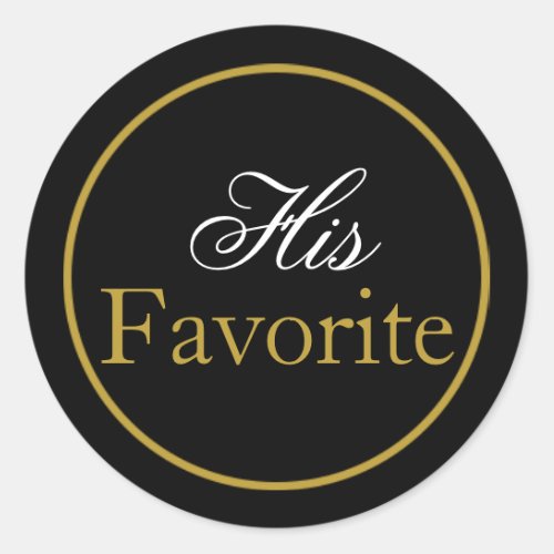 His Favorite Wedding Sticker Blush Black Gold