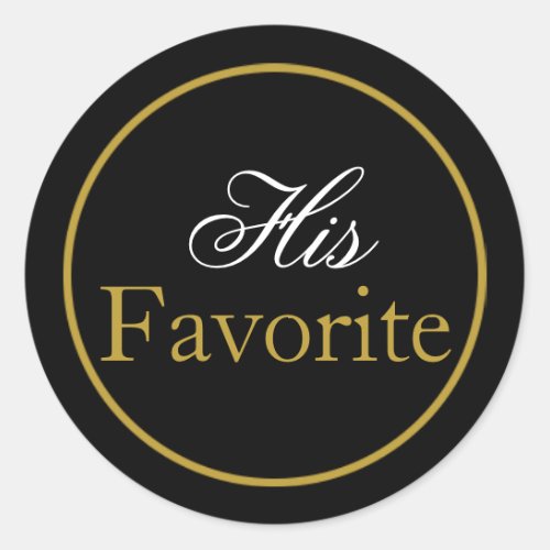 His Favorite Wedding Sticker Blush Black Gold