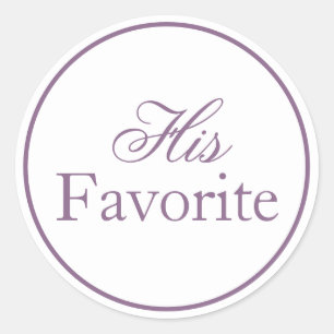 His Favorite Wedding Sticker Lilac Lavender Purple