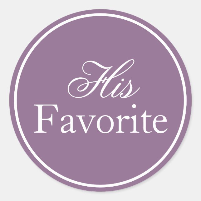 His Favorite Wedding Sticker Lilac Lavender Purple (Front)