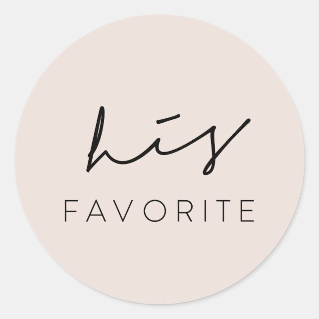 his favorite wedding welcome bag treats sticker (Front)