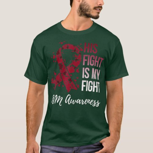 His Fight Arteriovenous Malformation AVM Awareness T_Shirt