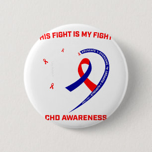 His Fight Baby Boy Son Chd Awareness Heart Disease Button