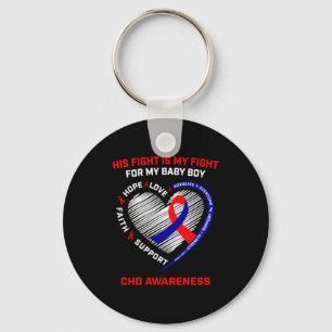 His Fight Baby Boy Son Chd Awareness Heart Disease Keychain