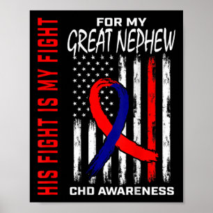 His Fight Chd Awareness Great Nephew Usa Flag Ck G Poster