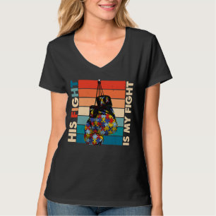 His Fight Is My Fight Boxing Glove Vintage Autism  T-Shirt