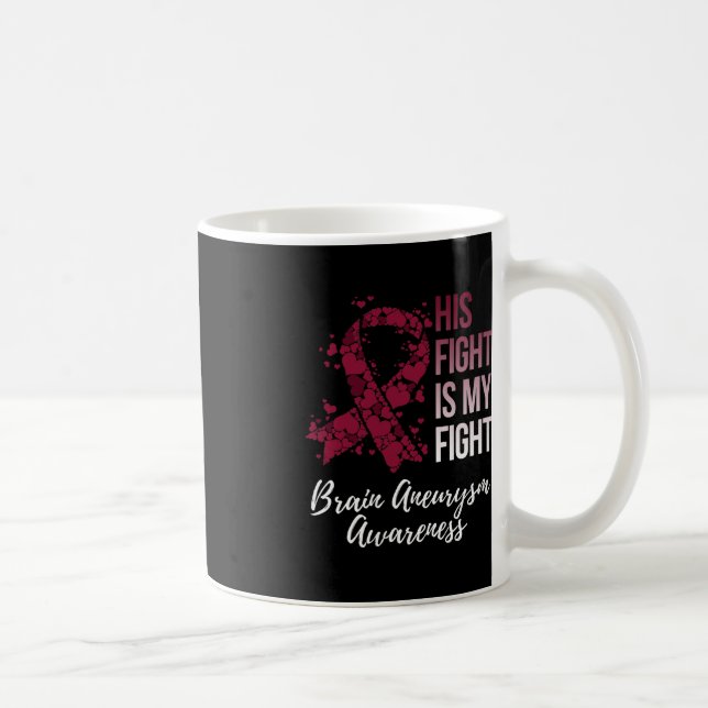 His Fight Is My Fight Brain Aneurysm Awareness  Coffee Mug (Right)