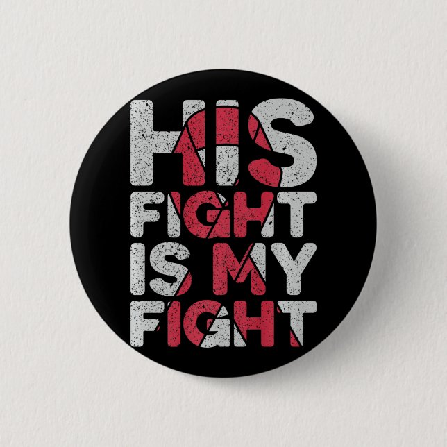 His Fight is My Fight Brain Aneurysm Support  Button (Front)