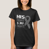 His Fight Is My Fight MELANOMA AWARENESS Feather T-Shirt