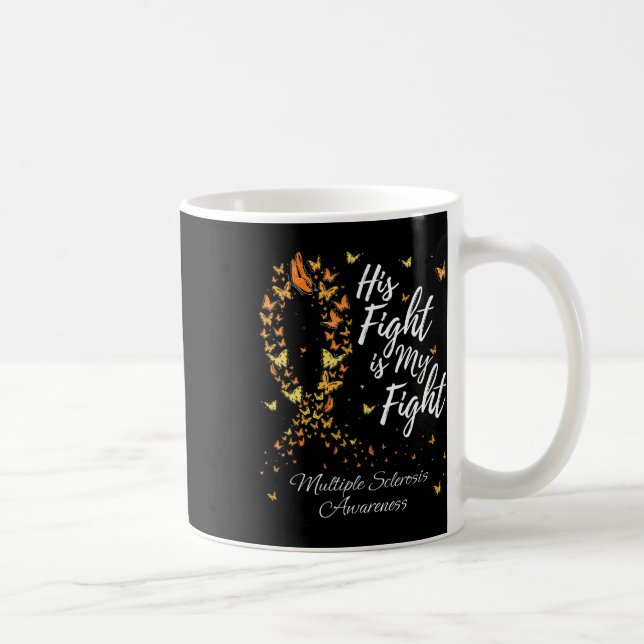 His Fight Is My Fight Ms Multiple Sclerosis Awaren Coffee Mug (Right)