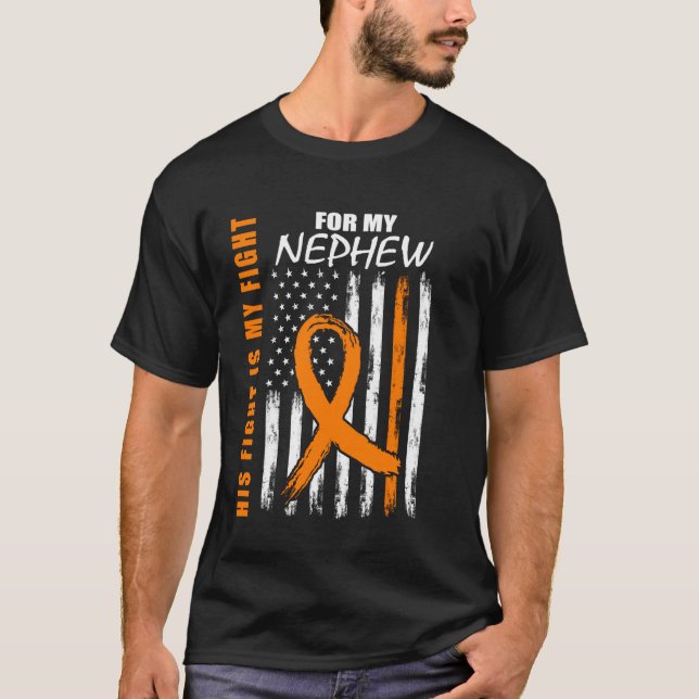 His Fight Is My Fight Nephew Multiple Sclerosis Fl T-Shirt (Front)
