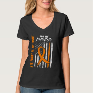His Fight Is My Fight Papa Multiple Sclerosis Flag T-Shirt