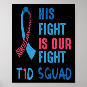 His Fight Is Our Fight Diabetes Awareness Day T1d Poster