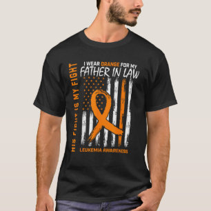 His Fight Orange Father In Law Leukemia Awareness T-Shirt