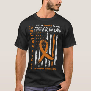 His Fight Orange Father In Law Leukemia Awareness  T-Shirt