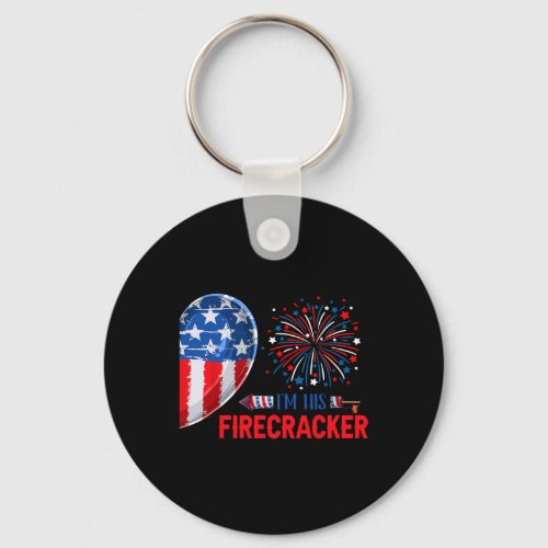 His Firecracker 4th July Funny Couple Costume Patr Keychain