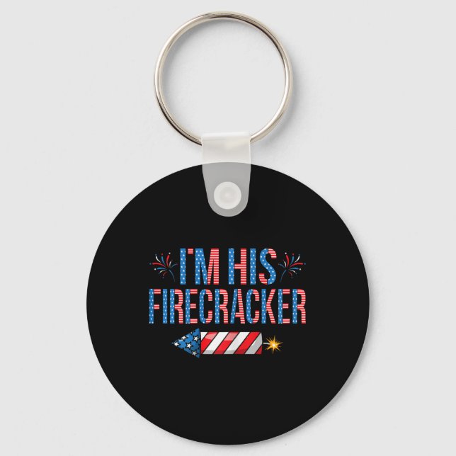His Firecracker 4th Of July Cute Matching Couple W Keychain (Front)