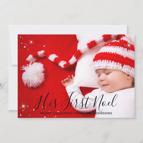 His First Noel Babys First Christmas Photo Holiday Card