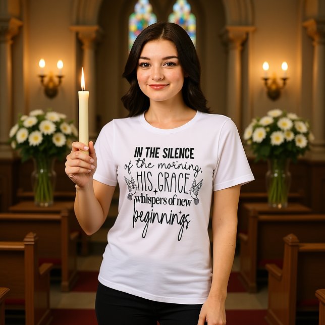 His Grace Whispers New Beginnings Morning Devotion Tri-Blend Shirt (Creator Uploaded)