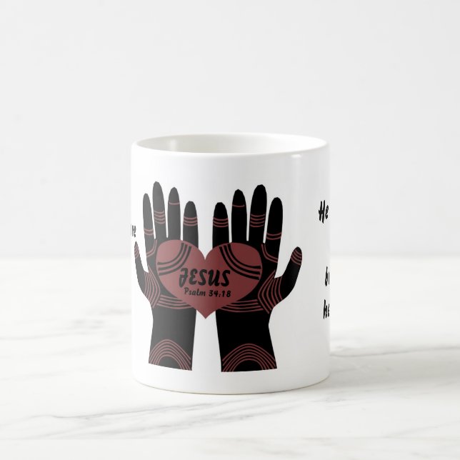 His hands are healing hands mug (Center)