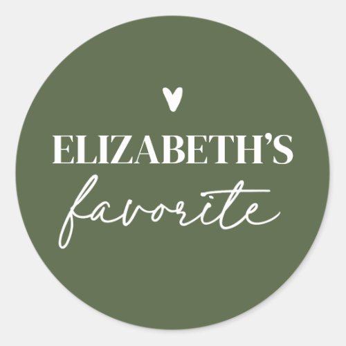 His  Her Favorite Personalized Wedding Classic Round Sticker