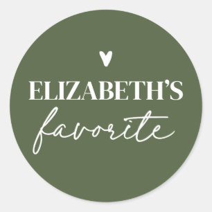 His & Her Favorite Personalized Wedding Classic Round Sticker
