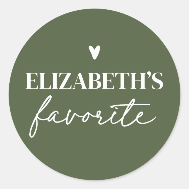 His & Her Favorite Personalized Wedding Classic Round Sticker (Front)