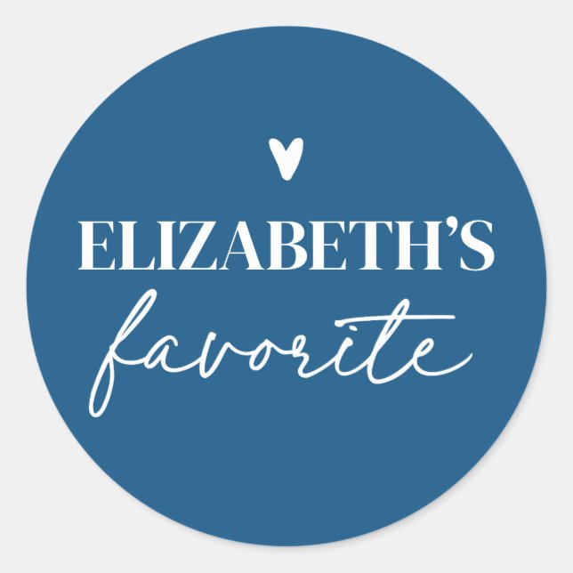 His & Her Favorite Personalized Wedding Classic Round Sticker (Front)