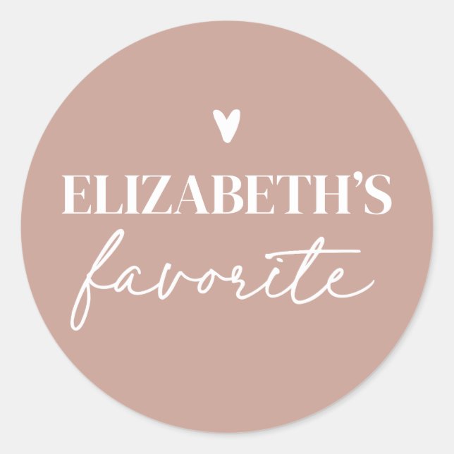 His & Her Favorite Personalized Wedding Classic Round Sticker (Front)