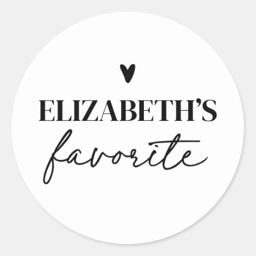 His  Her Favorite Personalized Wedding Classic Round Sticker