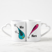 His/Her Fishing Lure Lovers Mug Set