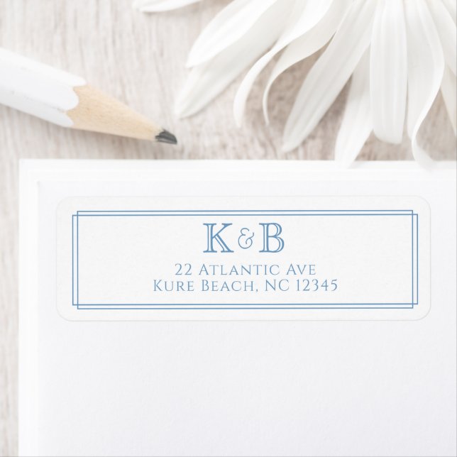 His & Her Initials Wedding Stationery Address Label (Insitu)