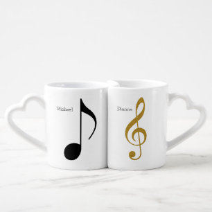 his + Her Mr. + Mrs. music notes personalized Coffee Mug Set