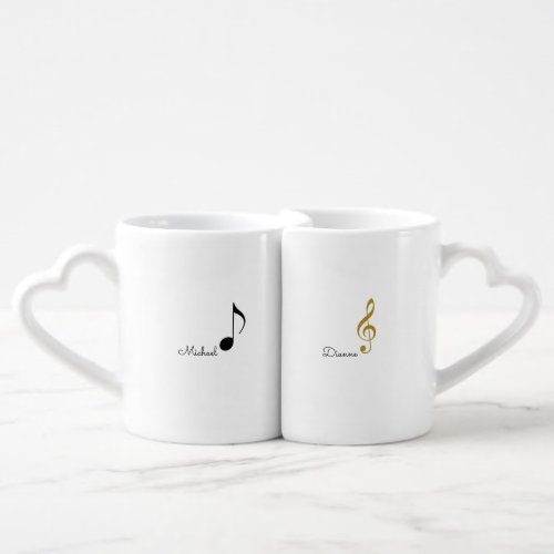 his  Her  Mr  Mrs musical notes personalized Coffee Mug Set