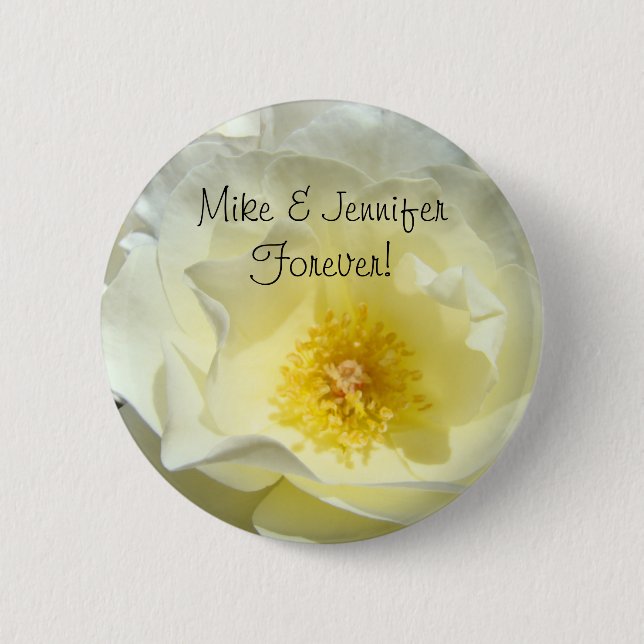 His & Her Name forever! buttons Rose Flower Brides (Front)