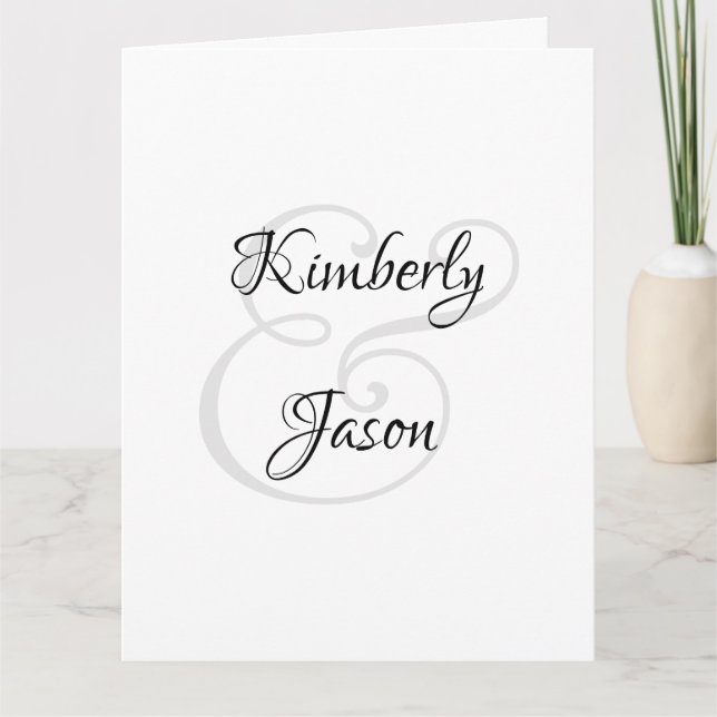 His & Her Script Names, Black & Grey Card (Front)