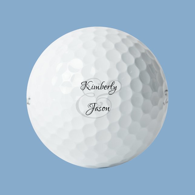 His & Her Script Names, Black & Grey Golf Balls (Creator Uploaded)