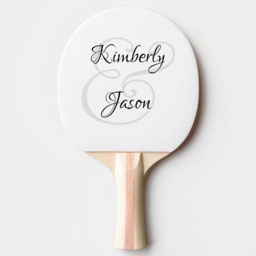 His  Her Script Names Black  Grey Ping Pong Paddle