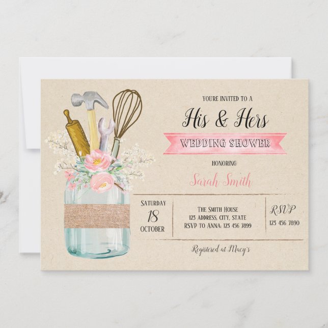 His her shower card (Front)