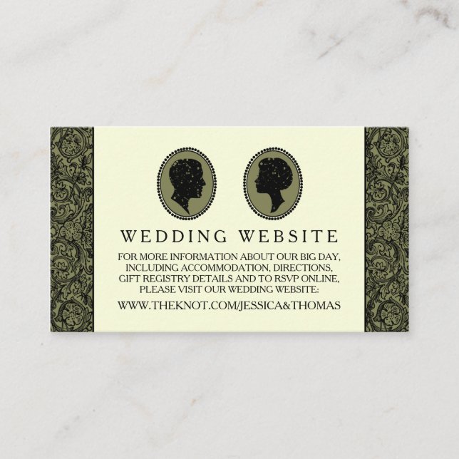 His & Hers Art Deco Silhouette Wedding Collection Enclosure Card (Front)