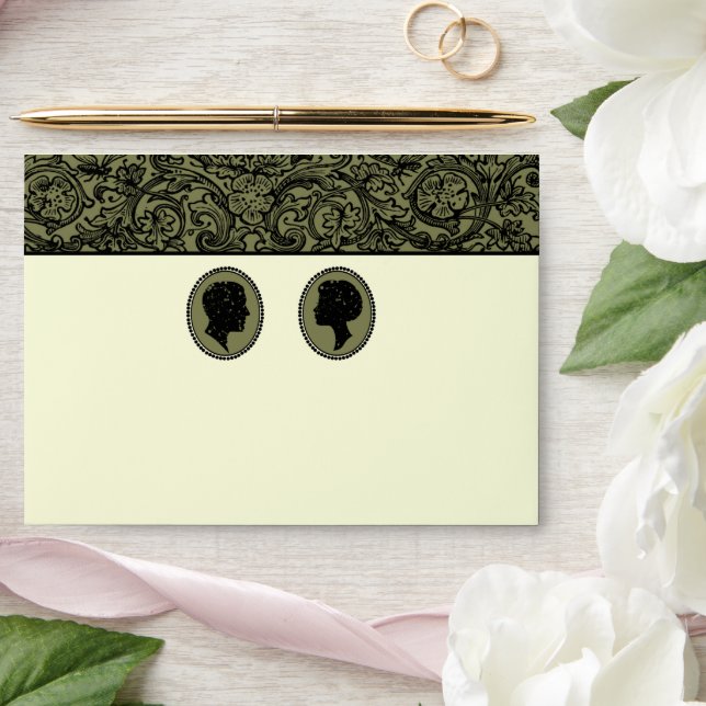His & Hers Art Deco Silhouette Wedding Collection Envelope (Wedding)